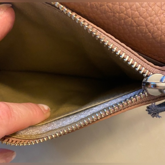 Auth All Saints NWT pink terracotta crossbody chain silver hardware dust bag - Picture 14 of 16